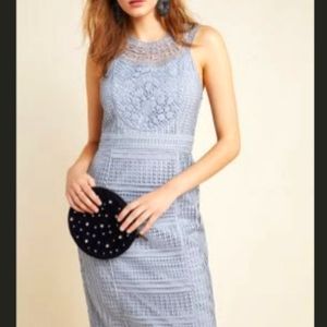 Anthropologie "Dylan" lace blue mini dress